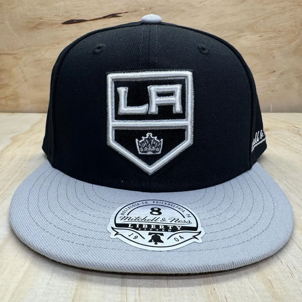 NEW Los Angeles Kings Mitchell Ness Liberty Fitted Cap Hat 2 Tone Sz 8